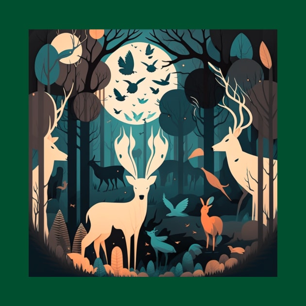 Enchanted Forest with Magical Animals by Star Scrunch