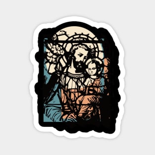 Saint joseph with child jesus Magnet