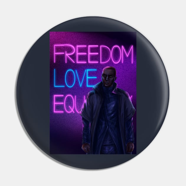 Freedom, Love, Equality - Detroit: Become Human Pin by ParrotChixFish