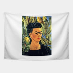 Frida Kahlo Self-Portrait with Bonito 1941 Art Print Mexican Painter Surrealism Magic Realism Tapestry