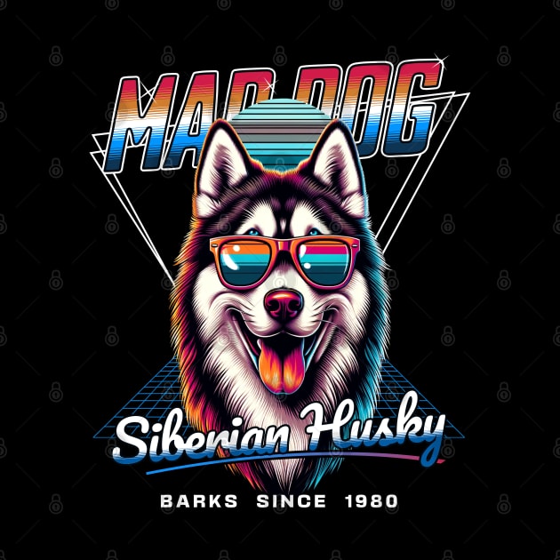 Mad Dog Siberian Husky Dog by Miami Neon Designs