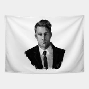 Dustin Lance Black - painterly greyscale portrait Tapestry