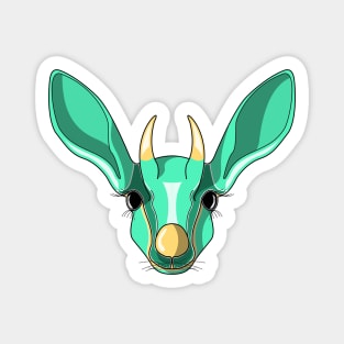 cyan baby mountain gazelle face Magnet