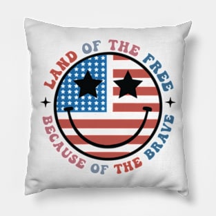 America Land Of The Free Because Of The Brave SVG, 4th of July, Patriotic, Independence Day (2 Sided) Pillow