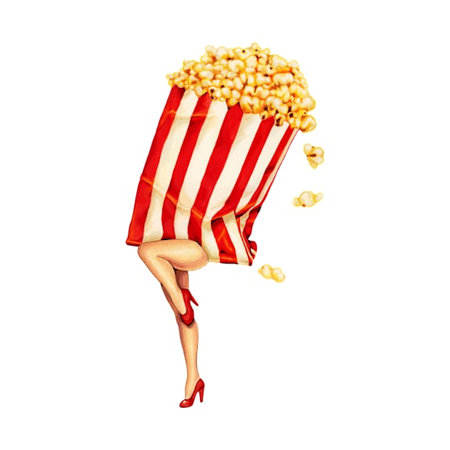 Movie Girls Popcorn Girl by KellyGilleran