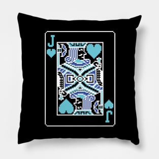 Jack of Hearts Pixel Art Bright Negative Mode Pillow