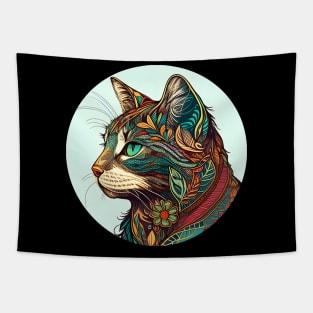 Cool Cat Hippy Beautiful - Cat Boho Lover Tapestry