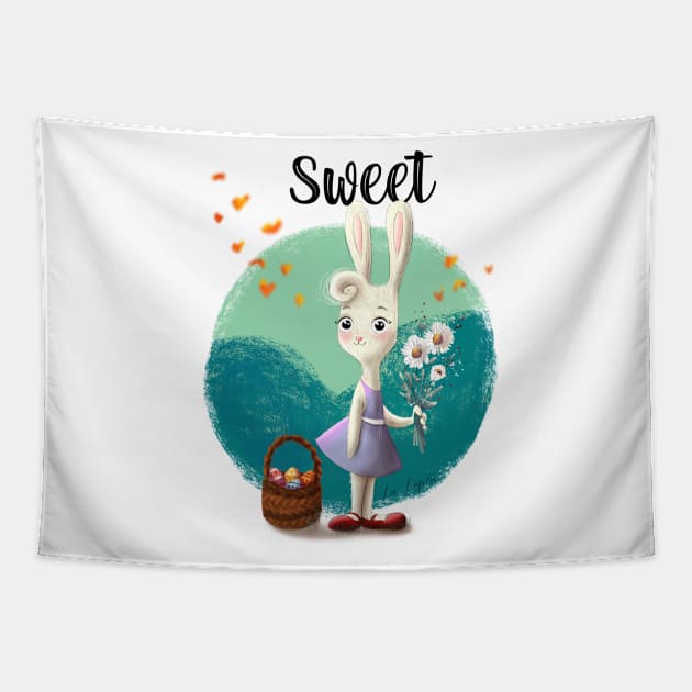 Sweet bunny Tapestry by Lu Lapin