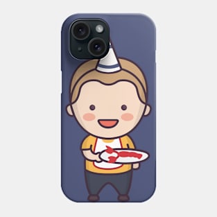 Cute Swedish Birthday Boy in Traditional Clothing Cartoon Phone Case