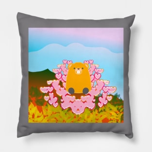 Groundhog sends love to nature. Pillow