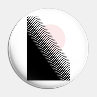 Rising Sun Minimal Japanese Abstract White Black Pink Pin