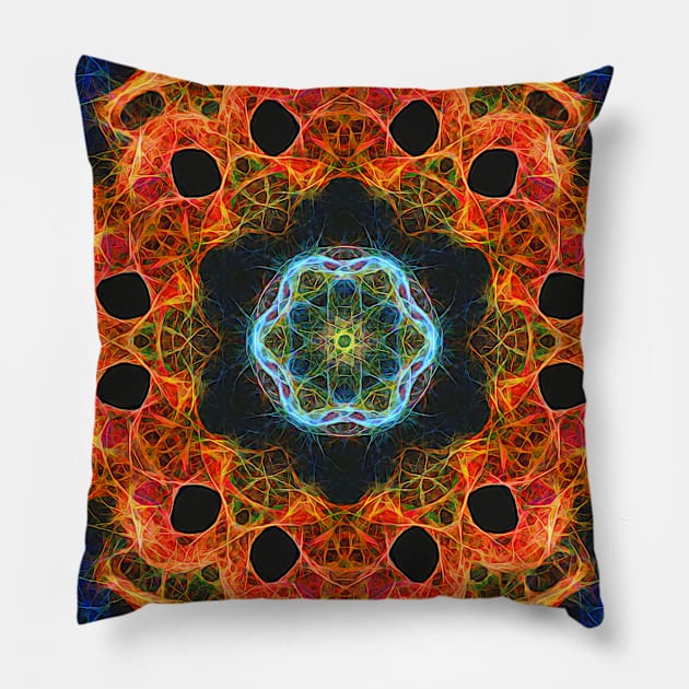 Abstract fiery barnacles Pillow by hereswendy