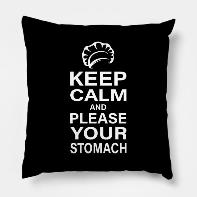 Keep Calm Eat Pillow by Magniftee