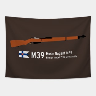 Finnish M39 Mosin Nagant M39 Historical Finnish model 1939 service rifle white Tapestry