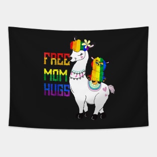 Free Mom Hugs LGBT Llama Mama Pride Shirt Rainbow Tapestry