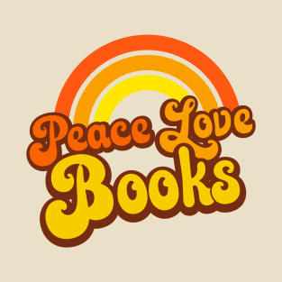 Peace Love Books - Retro Rainbow T-Shirt