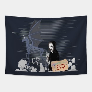 Unicorn Halloween Ride 5 Bucks Only Tapestry