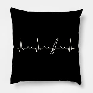 Paint Brush Artist. Heart. Love. EKG. Pulse. Beat. Pillow