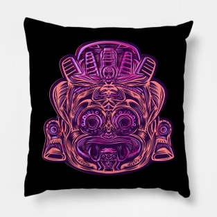 tlaloc glitch mexican Pillow