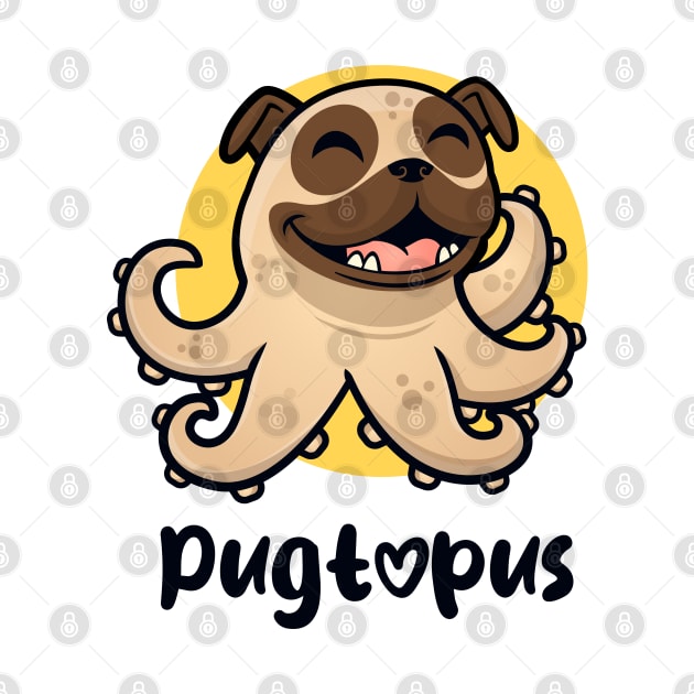 Pugtopus (on light colors) by Messy Nessie