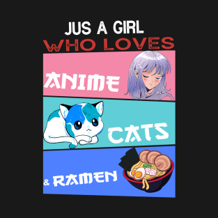 Anime and Cats Lover for Teen Manga kawaii Graphic Otaku T-Shirt