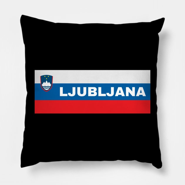 Ljubljana City in Slovenian Flag Pillow by aybe7elf