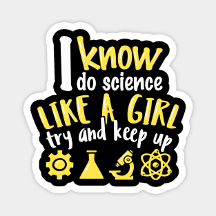 Chemistry Biology Physics Science Girl Magnet