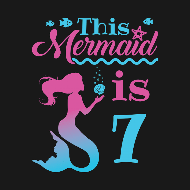 Mermaid Birthday Shirt - 7th Birthday by redbarron