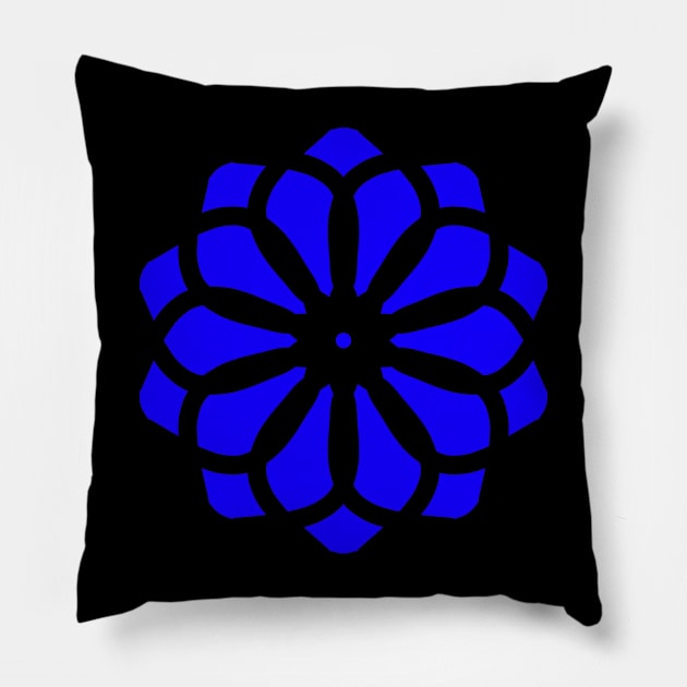 Blue Mandala Pillow by Kami_Mi