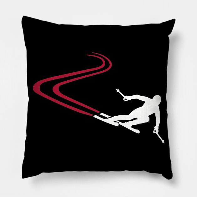 Skiing Pillow by Designzz