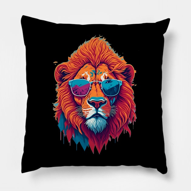 Cool Lion Art Pillow by VisionDesigner