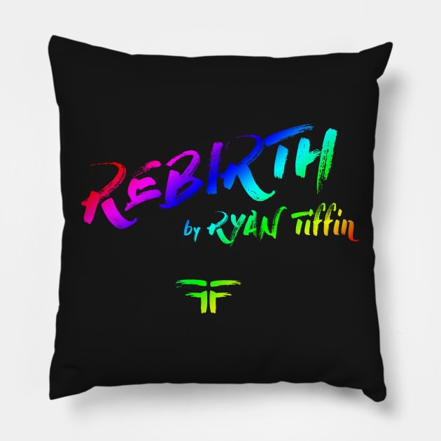 REBIRTH Rainbow Logo #2 by Steve Govern Pillow by Ryan Tiffin