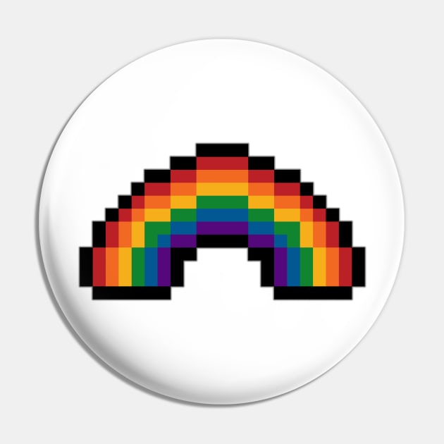 Pixel Rainbow Design in LGBTQ Pride Flag Colors Pin by LiveLoudGraphics