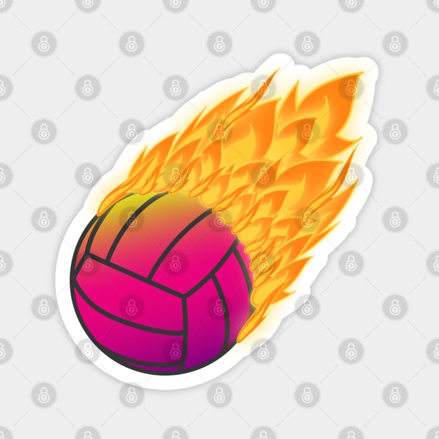 Volleyball On Fire Magnet by Designoholic