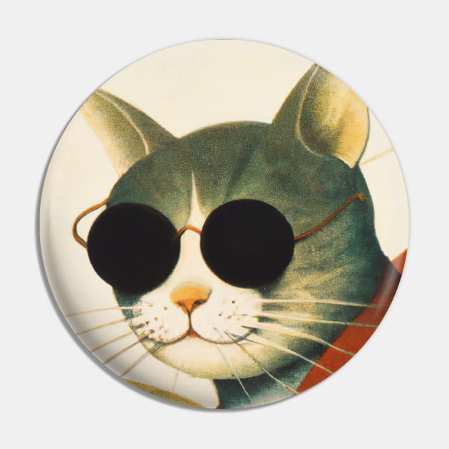 Japanese Ukiyo-e Cool Cat Pin by Matwaaa