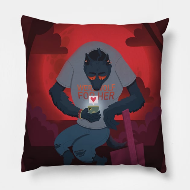 Werewolf for Her Pillow by jackraken