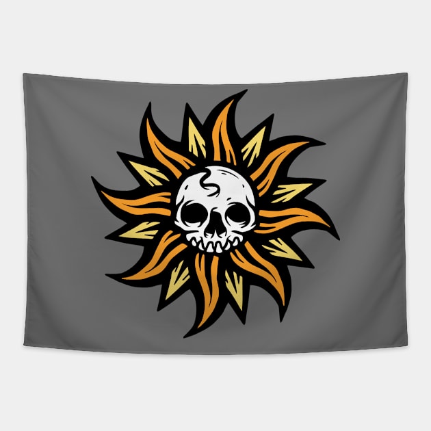 skull sun Tapestry by lipsofjolie