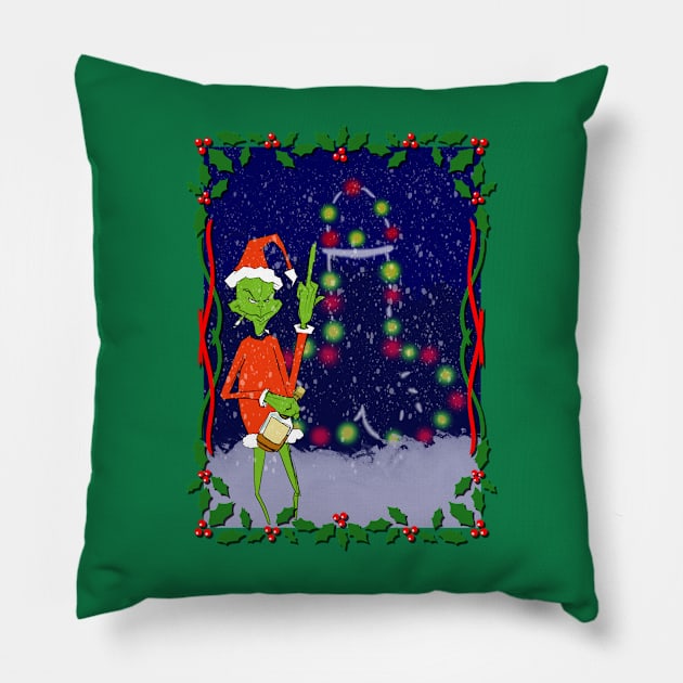 Bah Humbug 2 Pillow by Yeti Slang 