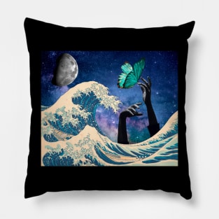 Space Wave Butterfly Pillow