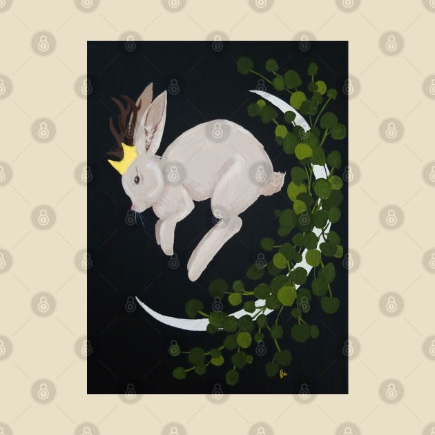 Jackalope King Jumps Over the Moon by Nerds The Word Prints