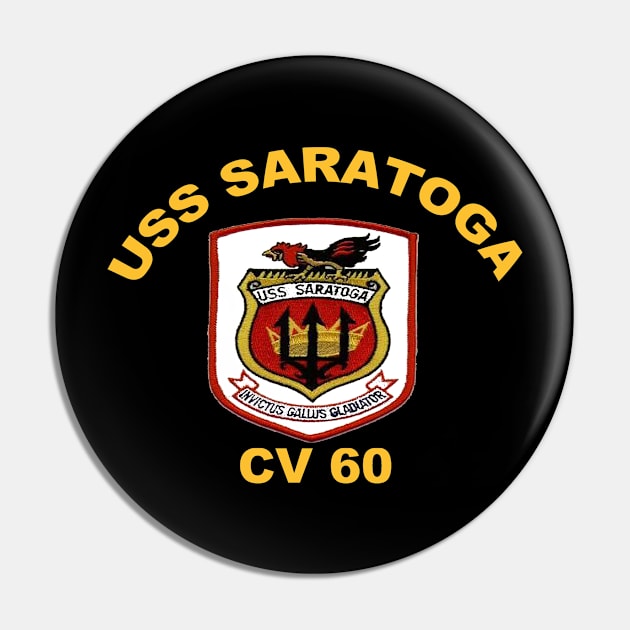 USS Saratoga CV-62 Crest for Dark Colors Pin by Spacestuffplus