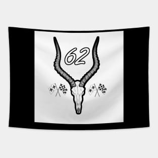 62 Impala Skull White Number Tapestry