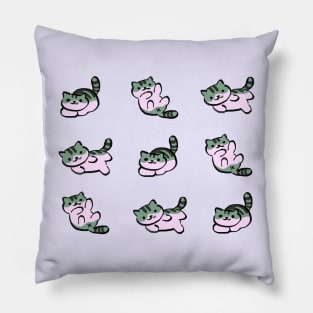 cute kawaii pickles the gray tabby cat / kitty collector pattern Pillow