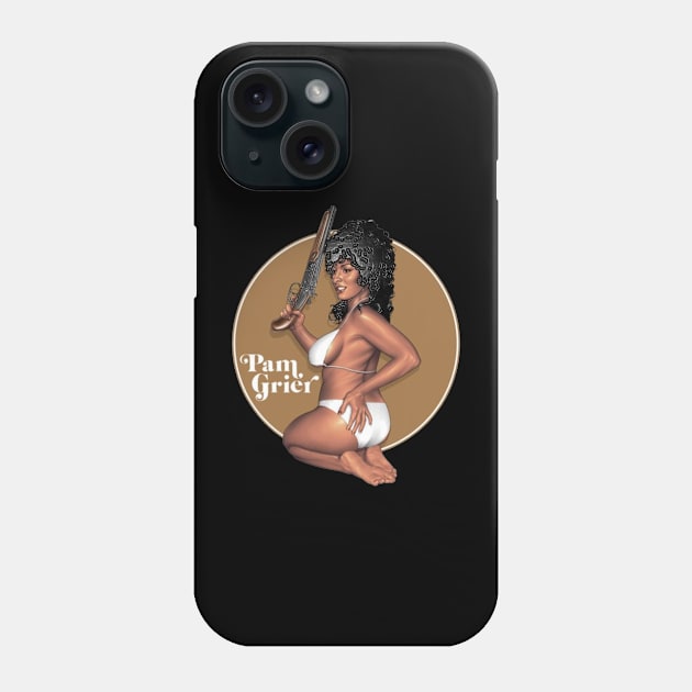 Pam Grier Retro Art Phone Case by tysa