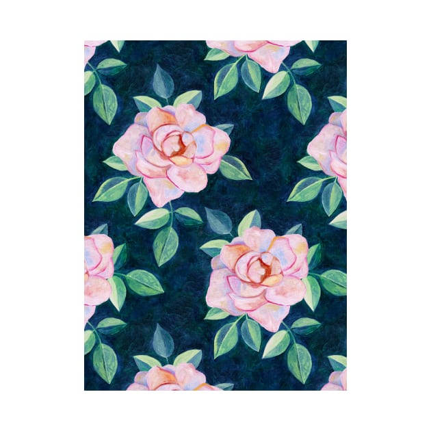 Simple Pink Rose Oil Painting Pattern by micklyn