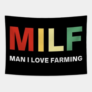 Milf Man I Love Farming Vintage Shirt Funny Farm Lover Gift Tapestry