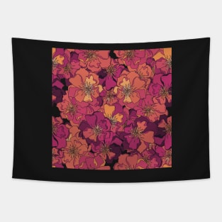 Flower pattern in red colors , seamless Tapestry