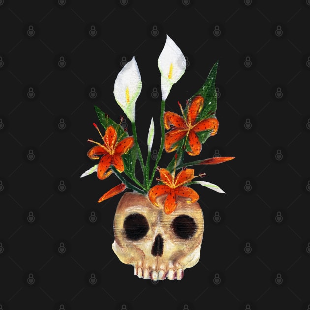 Skull and Lillies by Artistic-Nomad