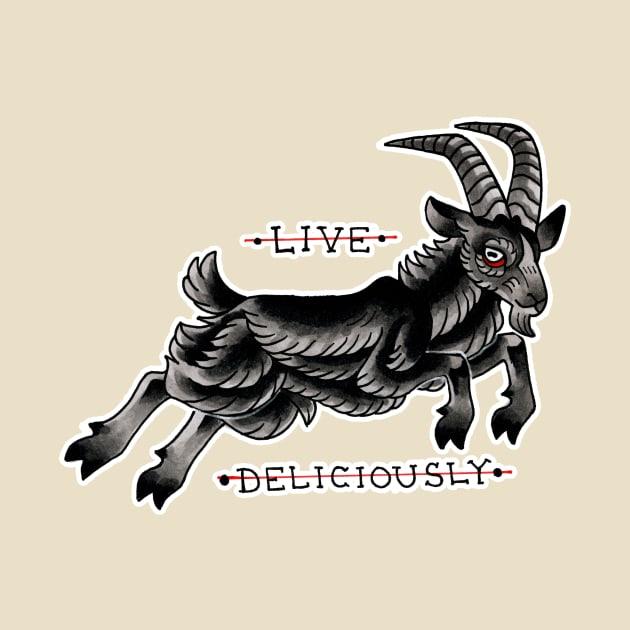 Black Phillip "LIVE DELICIOUSLY" by alekivz