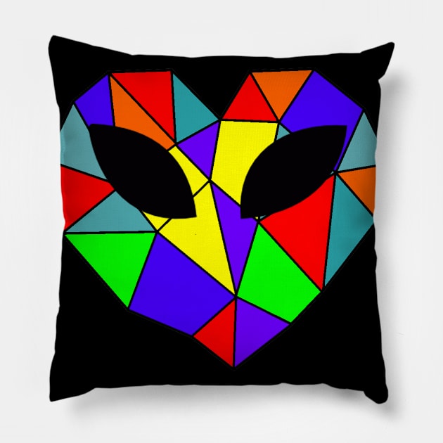 Alien Heart Pillow by AlienClownThings